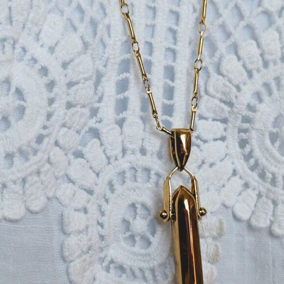 Stella & Dot Rebel Pendant Gold Tone Necklace Classic Retired 28" Plus 2" extend - Picture 3 of 4